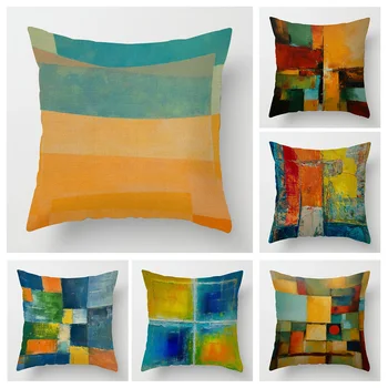 Abstract geometric pillow case 40x40cm 45x 45cm linen fade-resistant machine washable ins Nordic sofa cushion cover 1