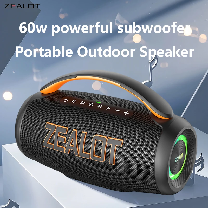 ZEALOT P12 60W Wireless Speakers, Outdoor Portable Subwoofer
