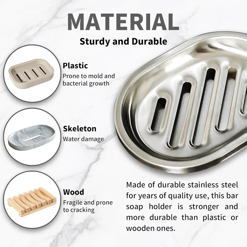 Stainless Steel Soap Holder, Rust Proof Soap Dish, Kitchen Sink, Sponge Holder, Convenient and Practical for  Home  Use