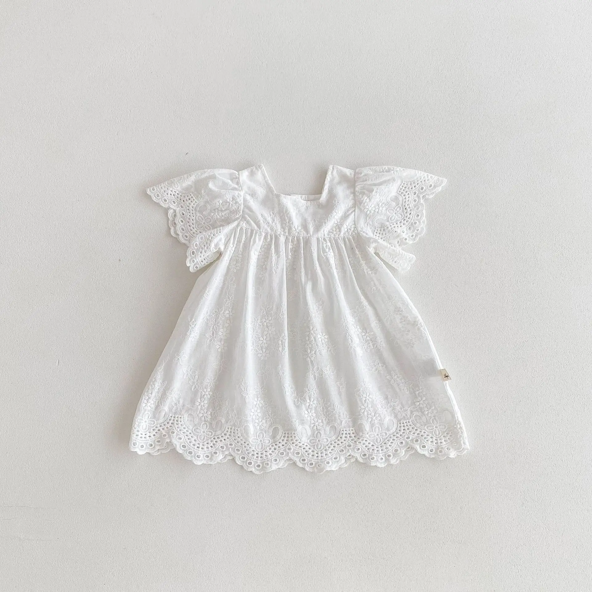 Sommer Neugeborenen Baby Mädchen Strampler Spitze Musselin Kleider Spitzen Strampler Schwester Kleid Kinder Onepiece Mode Baby Kleidung – Detail 14