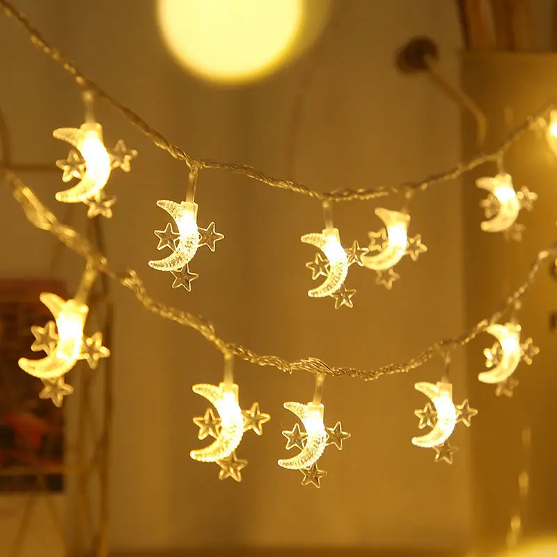 

USB/Battery Power LED Star Moon Ramadan Fairy Garland Lights String Outdoor Lamp Christmas Holiday Party Wedding Decoration