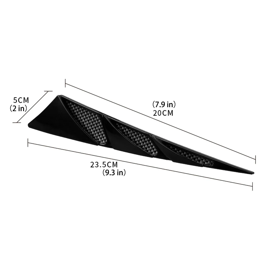 1Pair Car Exterior Decoration Car Hood Stickers Black Universal Side Air Intake Bonnet Simulation Vent Cover Hood Styling hood scoop stickers car body trim accessories