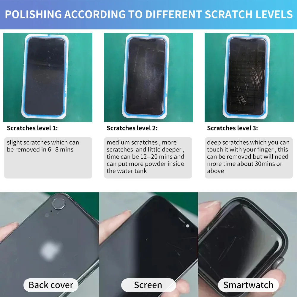 Mobile Phone Screen Scratch Remover LCD Polishing Machine For Samsung  Huawei iWatch iPhone 15 Pro Max 14 12 11ProMax