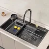 Raindance Waterfall Creative Sinks for Hotel Modern Thickened Metal Durable Kitchen Sink Simple Designer Kitchen Sinks for Farm 2