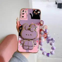 Lovely Heart Phone Case Set with Lanyard and Rabbit Stand - Galaxy S20 FE 5G (PURPLE)
