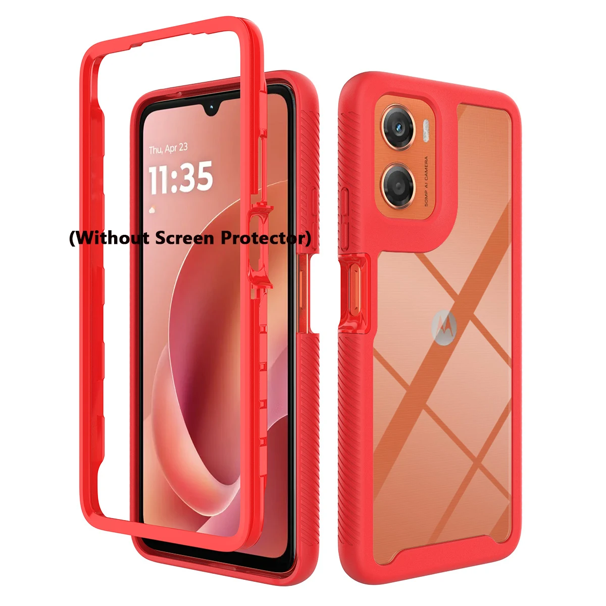 Shockproof Armor Glossy Phone Case with Transparent Acrylic Back Cover