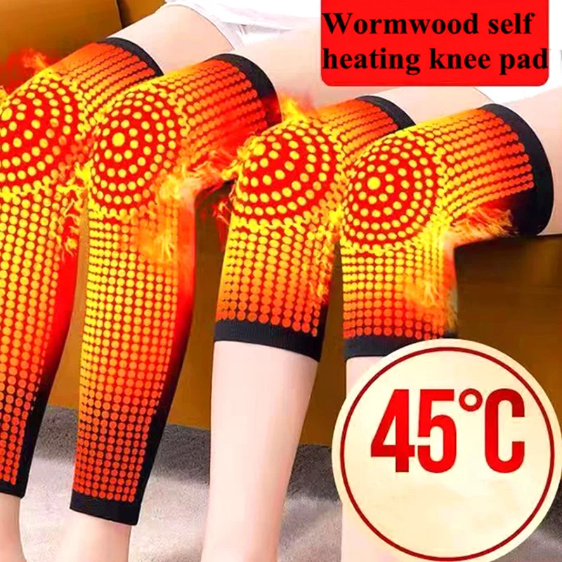 1 Pair Double Thick Cashmere Knee Pads Winter Men And Women Warm Non-slip High Elasticity Durable Wind And Cold Protective Gear