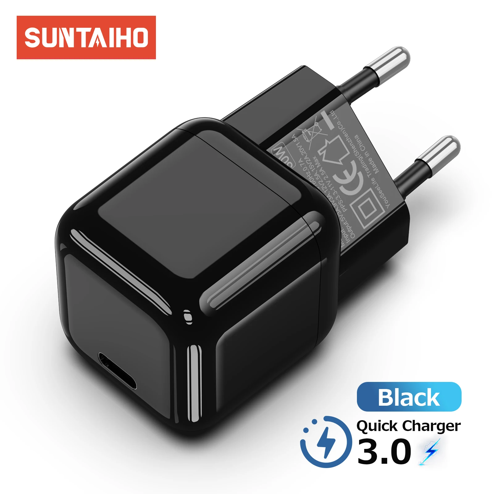 

Suntaiho Single Port Quick Charger European Standard 30W QC3.0 USB Type C Fast Charger for iPhone Travel Home Usb Mobile Charger