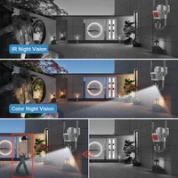 4K 8MP double objectif PTZ caméra solaire double écran PIR suivi humain extérieur WIFI sécurité CTV Surveillance caméra IP 3