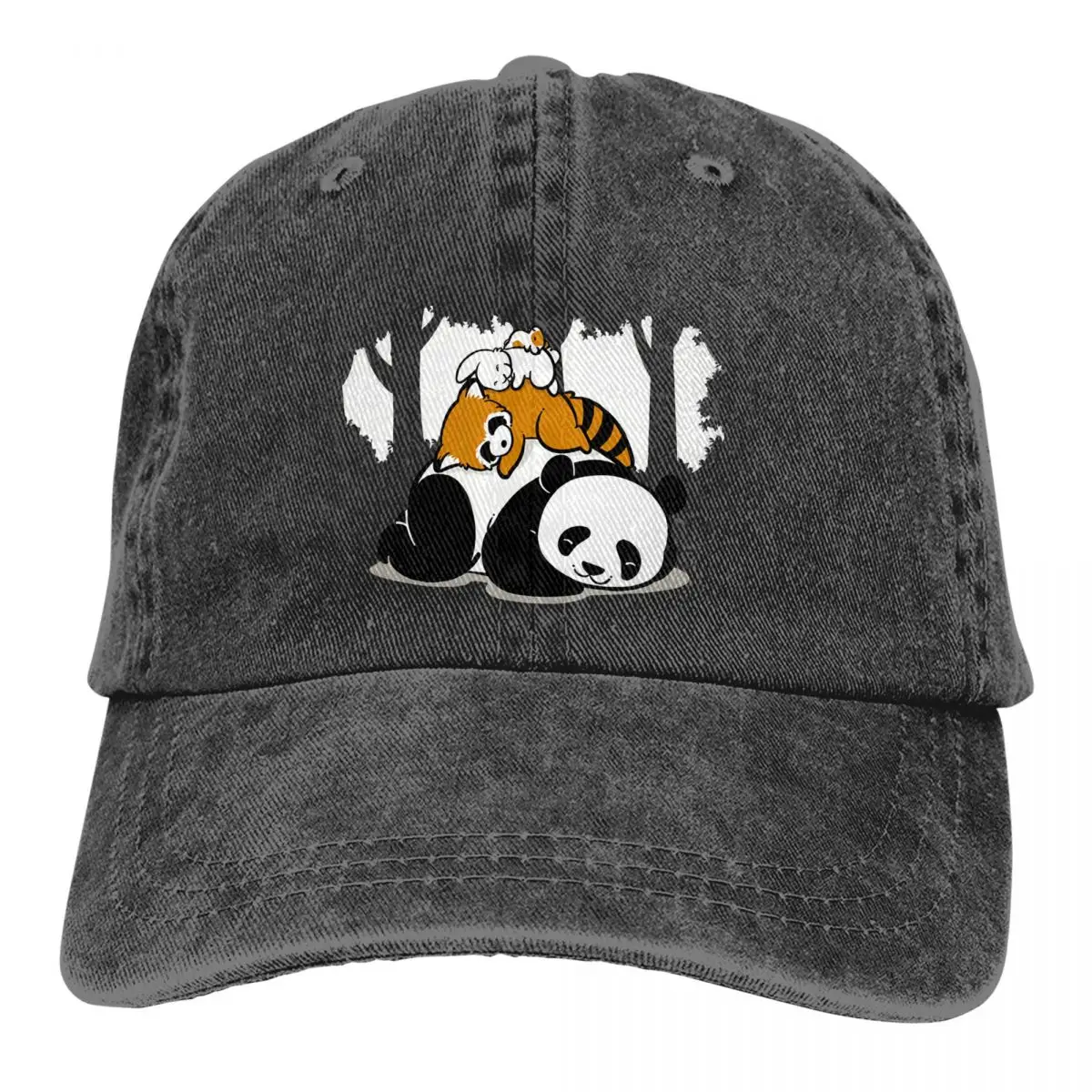 

Panda Cartoon Multicolor Hat Peaked Women's Cap Comfy Sleeping Personalized Visor Protection Hats