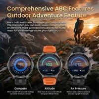Nouveau GPS cartes hors ligne montre intelligente 1.43 "AMOLED militaire sport Smartwatch 4GB mémoire lecteur vidéo 30m natation Bracelet étanche 4