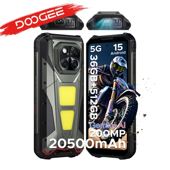 DOOGEE V Max Play - Smartphone robusto con proiettore, batteria da 20500mAh, 1200 lumen, doppia luce da campeggio, 36GB di RAM (16+20), 512GB di memoria, NFC