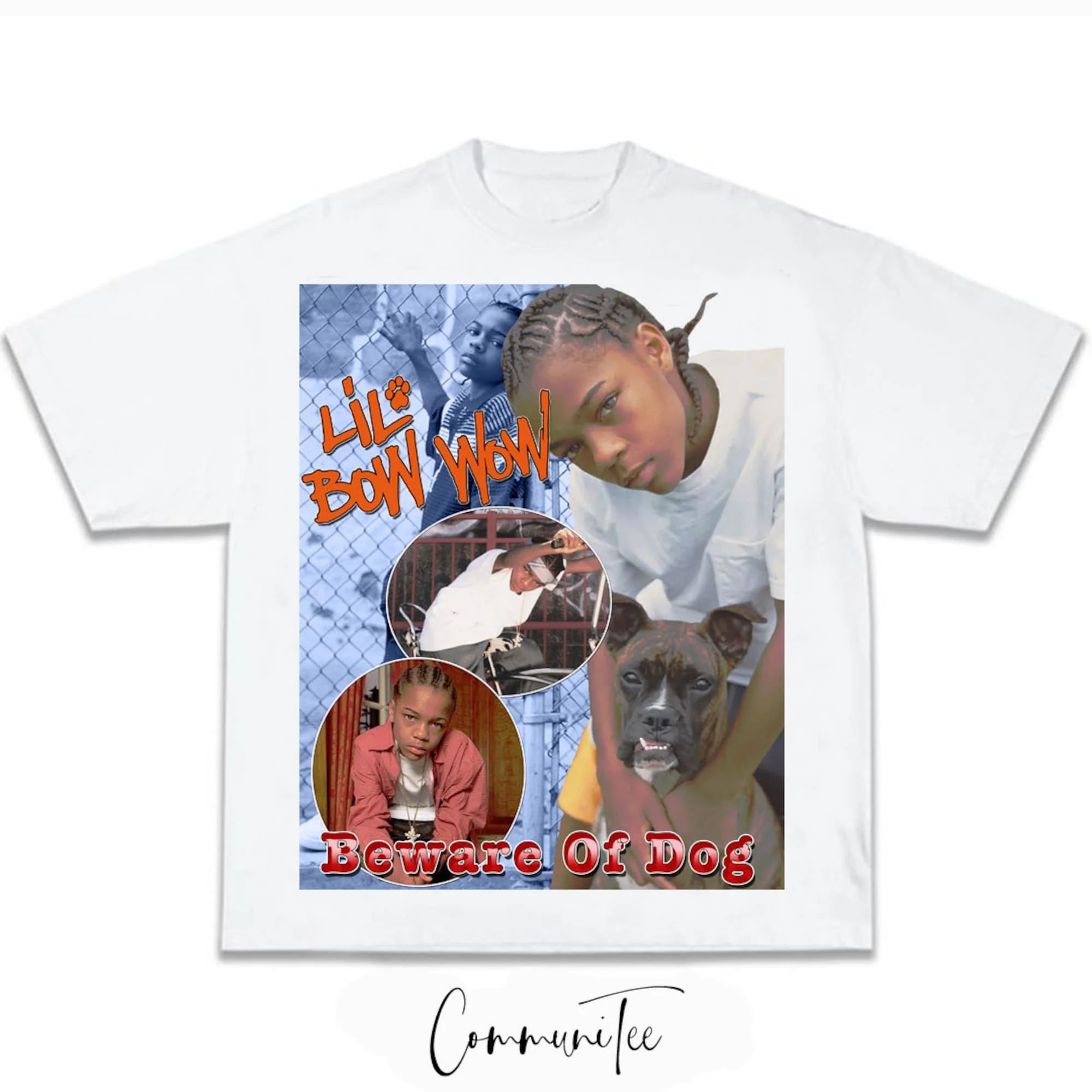 Lil Bow Wow Rap T Shirt Big Face Head Stile Vintage Hip Hop Maniche Lunghe O Corte