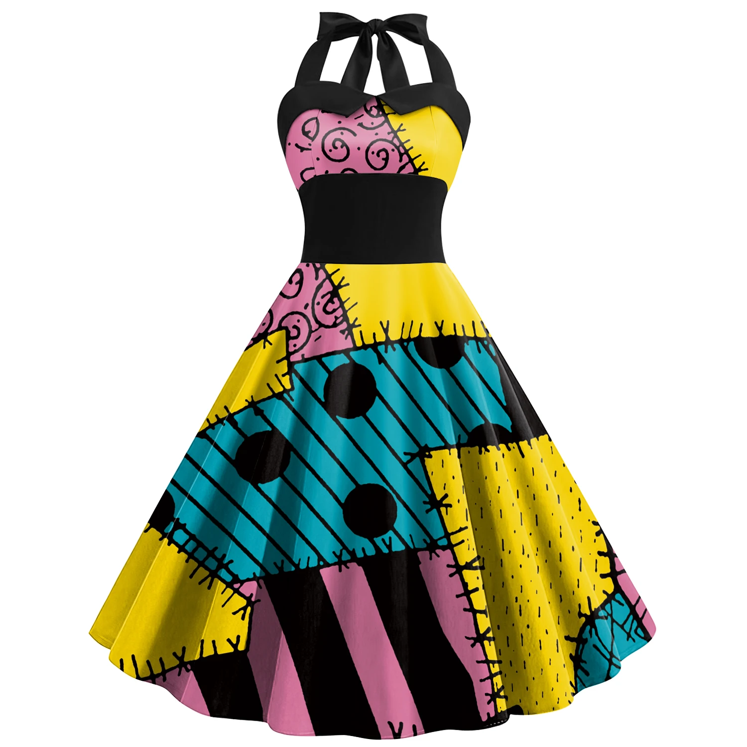 Cosplay Sally Fancy Dress Women's Halloween Costumes Sexy Backless Dresses Nightmare Before Christmas Dress Up Sally Costumes