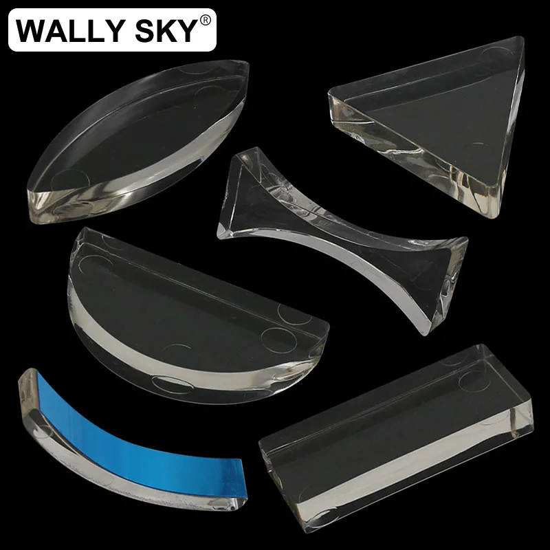 AcrylicOpticalKit6PCSPrismLensSetConcaveConvexLensesPhysical