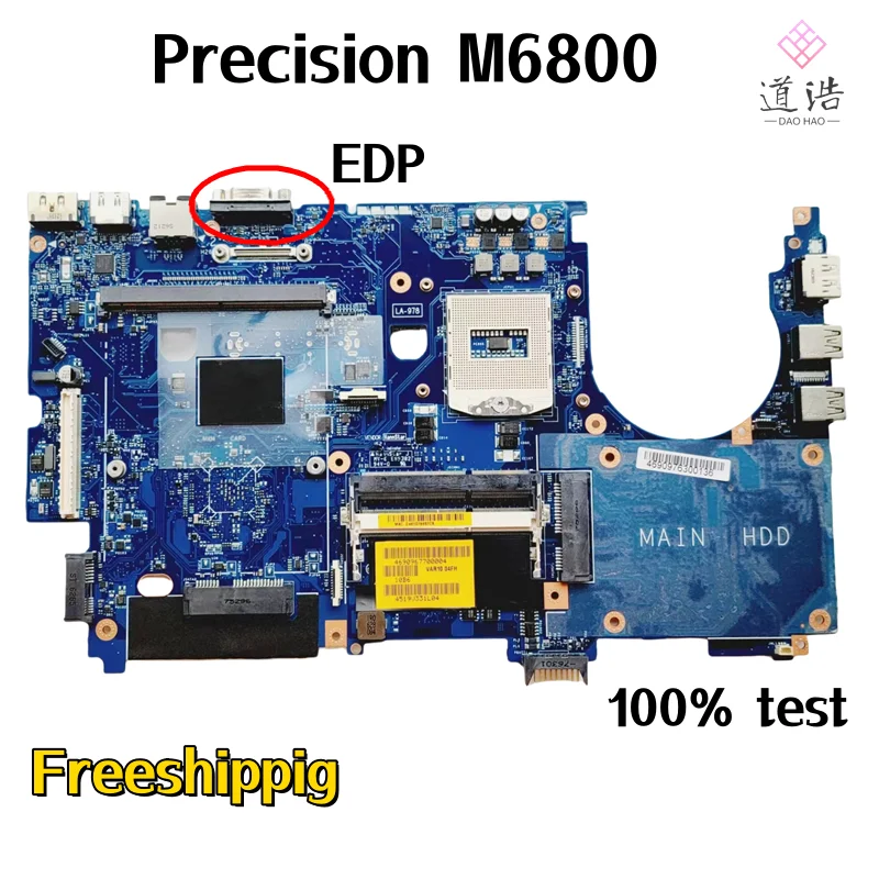 VAR10 LA-9782P For Dell Precision M6800 Laptop Motherboard CN-098VVR 098VVR 98VVR DDR3L Mainboard 100% Fully Work 1