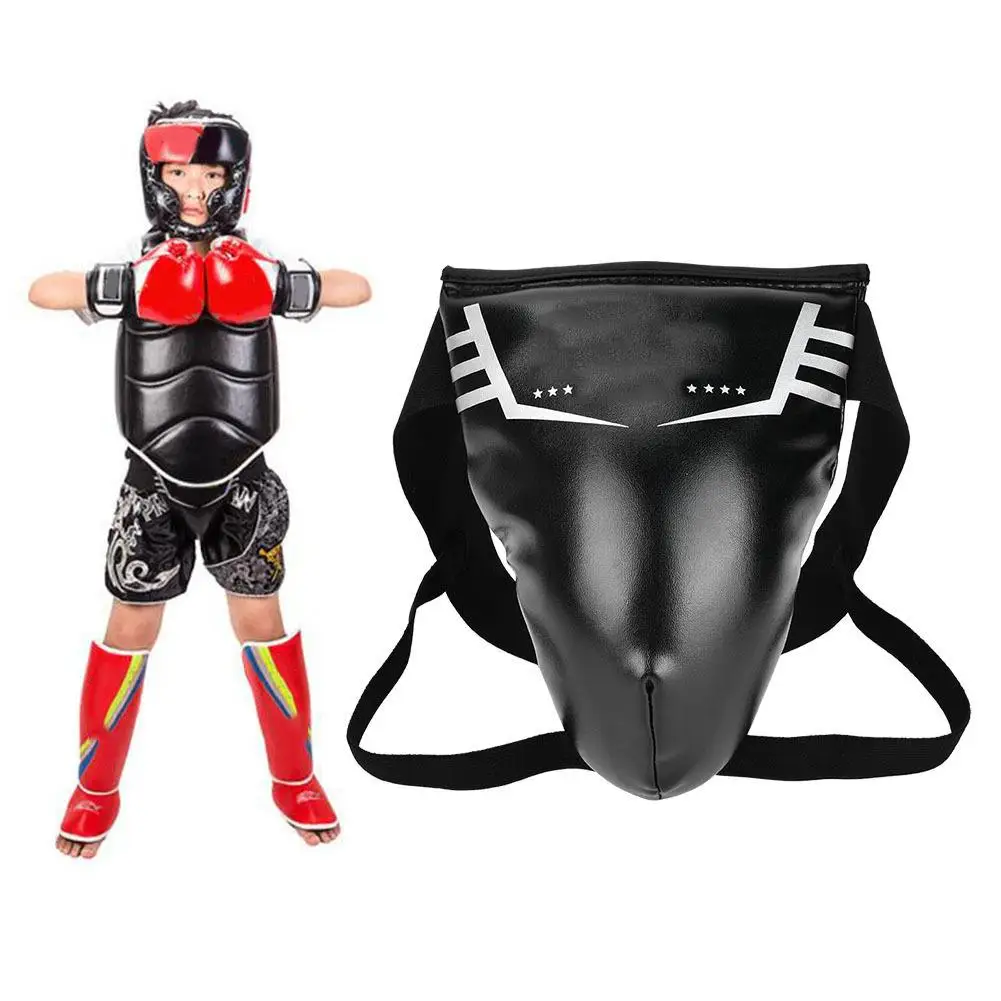 Men's Taekwondo Groin Guard with PU + EVA Padding for Boxing Karate Sanda-Adult Sports Jockstrap