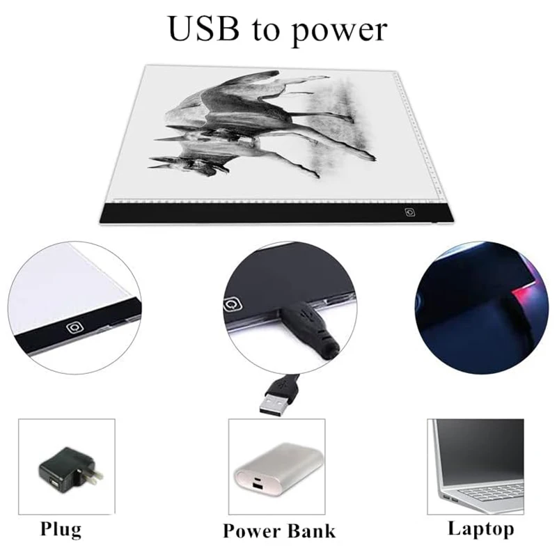 다이아몬드 아트, 스케치, 조정 가능한 밝기, 스케치, 추적용 A3 LED 라이트 패드 USB 전원 완전한 아트 라이트 보드 키트