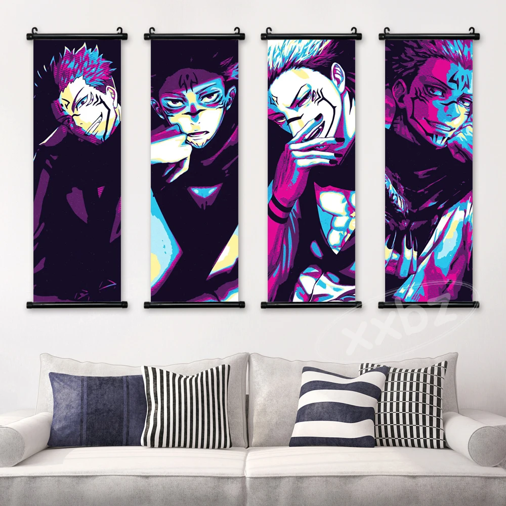 Demon Slayer Hanging Scroll Pintura, Desenhos Animados Impresso Anime, Home  Decor, Cartaz de parede, Sala de estar Arte, Decoração Moderna Presente -  AliExpress