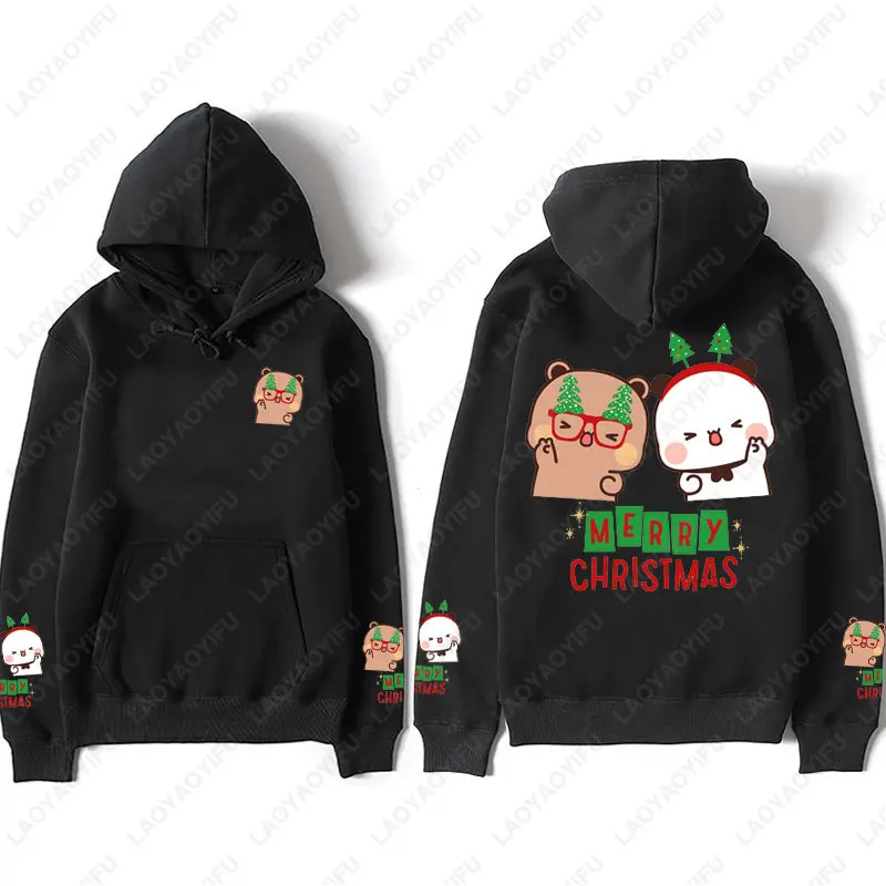 Kawaii Panda Bear Christmas Graphic Unisex Hoodie - Couples Gift Sweatshirt
