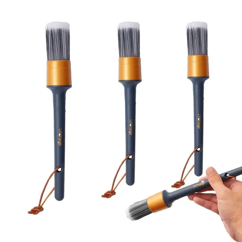 

3pcs Detailing Brush Set Auto Dashboard Air Outlet Wheel Brush No Scratch Detail Brush Auto Interior Exterior Cleaning Tools