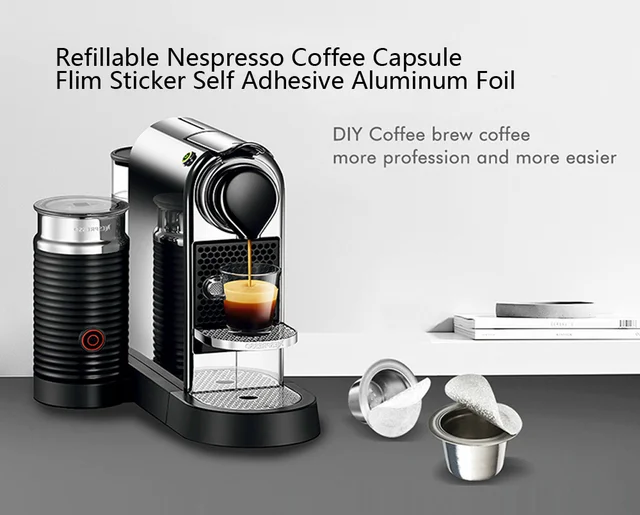 CAPMESSO Reusable Nespresso VertuoLine Capsule Kit – 100 Foil Lids, Holder, Brush & Scoop For Refilling - View #7