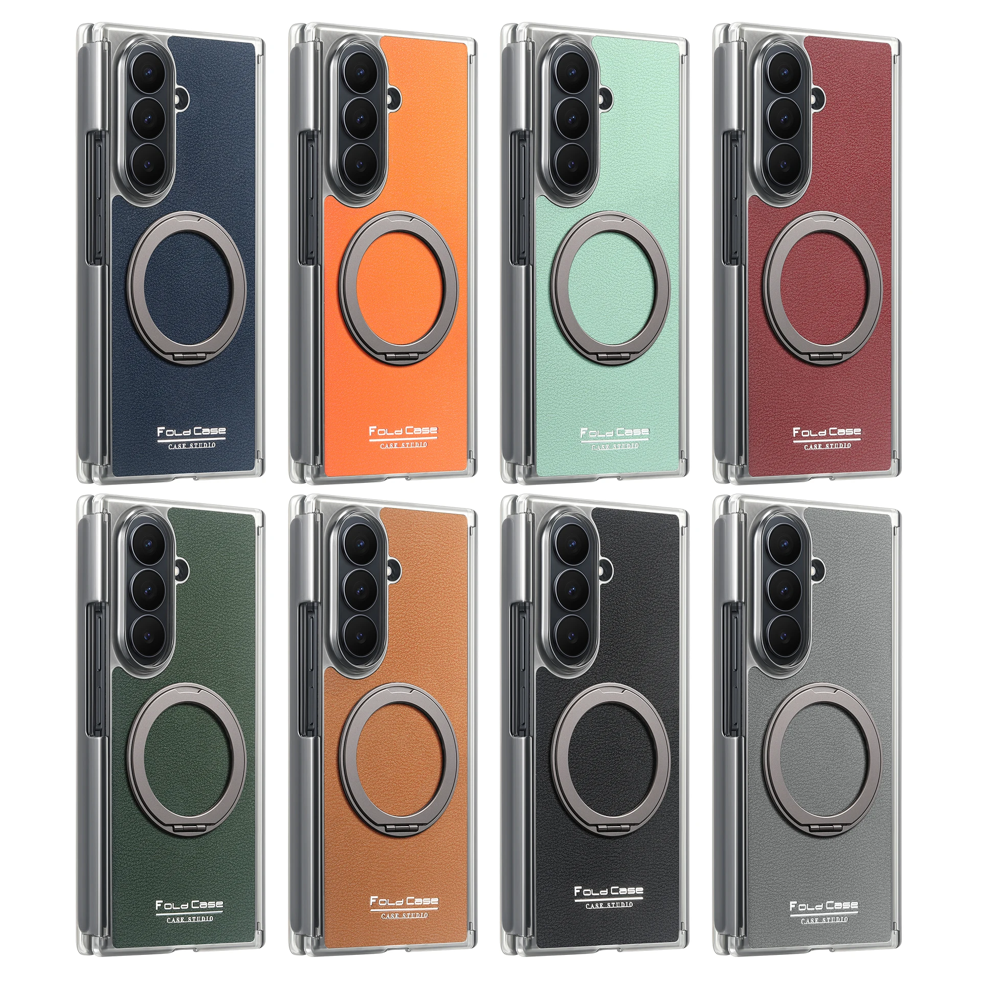 360 Rotating Magnetic Phone Case with Wireless Charging and Dual-Axis Shockproof Design