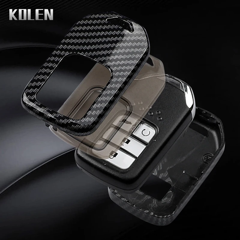 Sleek Carbon Fiber Style Car Key Case Cover