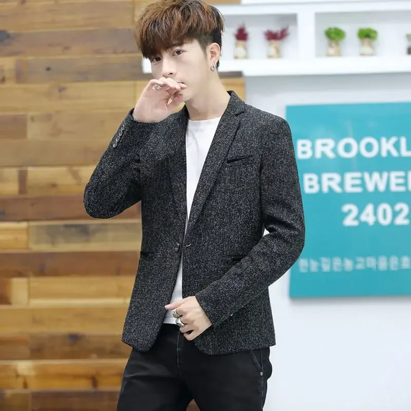 Abrigos azules de negocios Chaqueta corta para hombre Chaquetas de vestir Trajes cortos para hombre y Blazers Ropa Original Verano Alta Calidad 2024