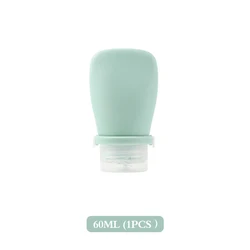 Leak - Proof Silicone Travel Bottles - Refillable Containers for Shampoo, Lotion, and Soap (60ml Green)