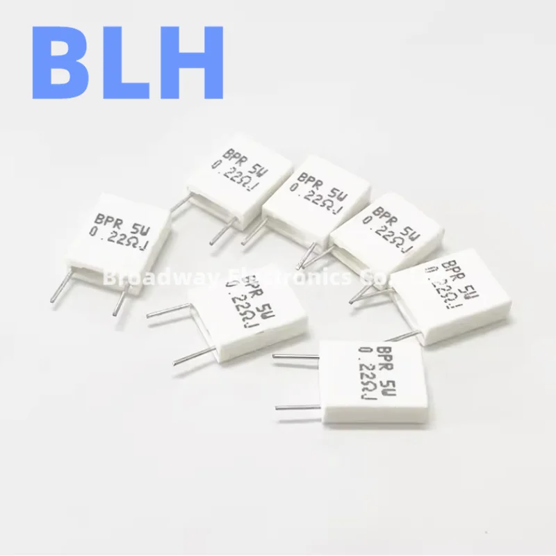 BPR56 5W Non-inductive Ceramic Cement Resistance 0.47R 0.5R 0.68R 1R 2R 2.2R 4.7R 10R 100R Ohm 10PCS