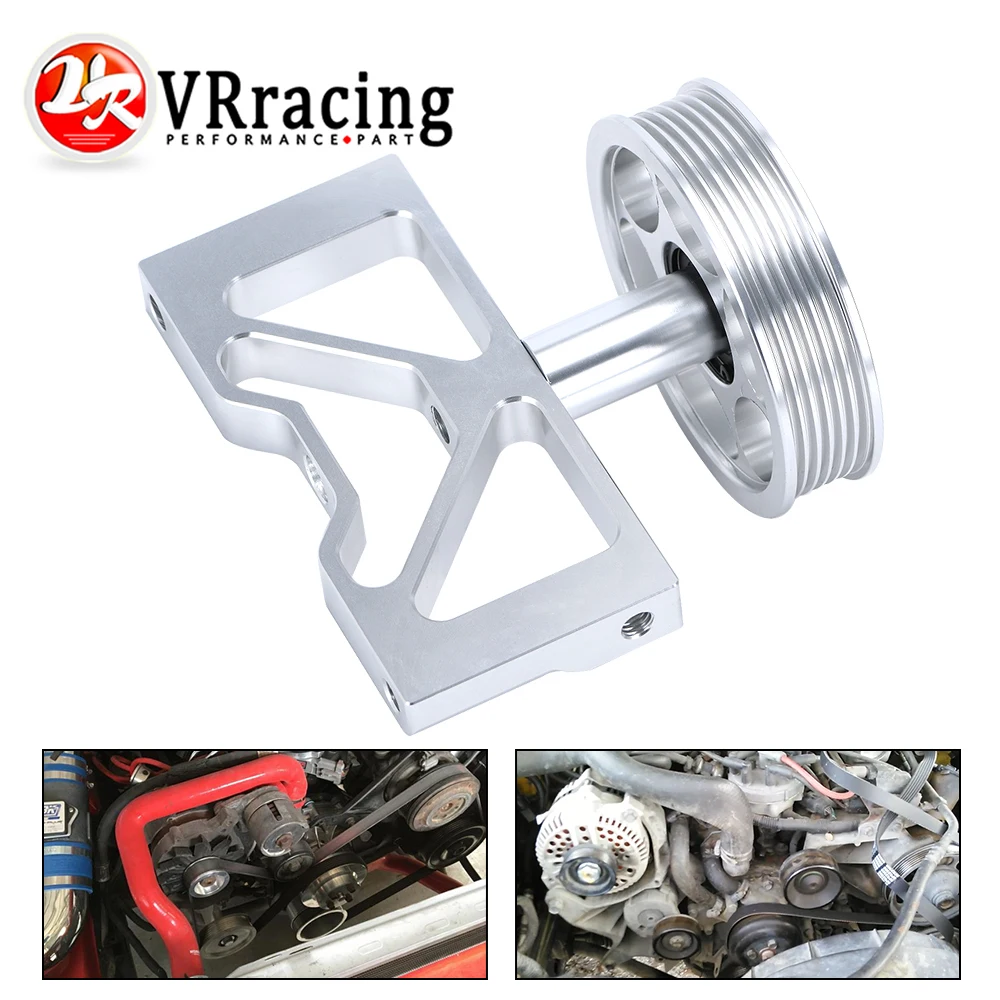 Billet Competition Air Pump Idler Bracket With Pulley Smog Pump Idler Double Bearing For 79-95 Ford Mustang 5.0 VR-CPY09