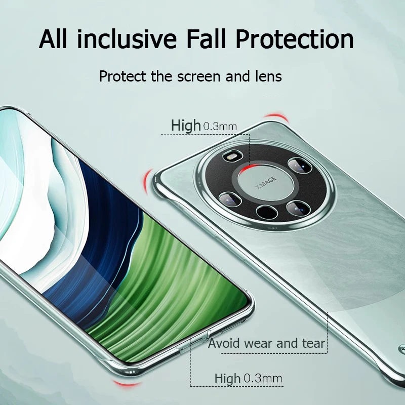 Slim Clear Plating Frameless Shockproof Case - Durable Hard Protective Cover