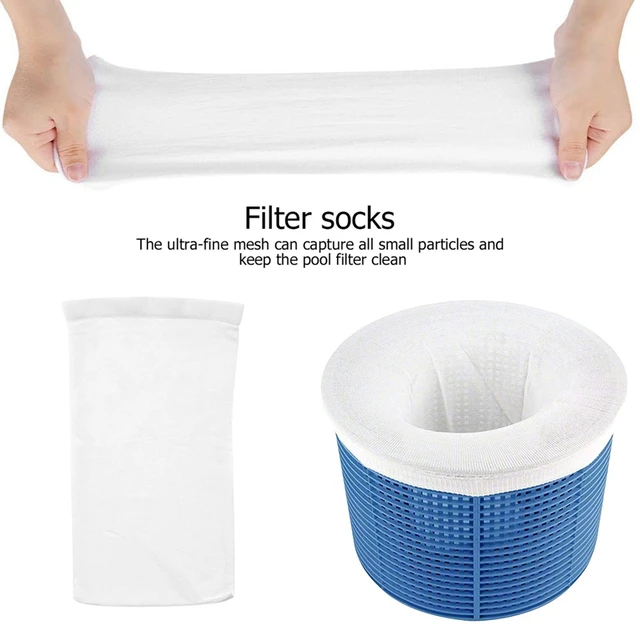 5Db/Beállított Új Nylon Úszómedence Szűrő Zokni Tároló Medence Sovány Kosarakhoz Skimmerek Fehér Ellátása - Image 6