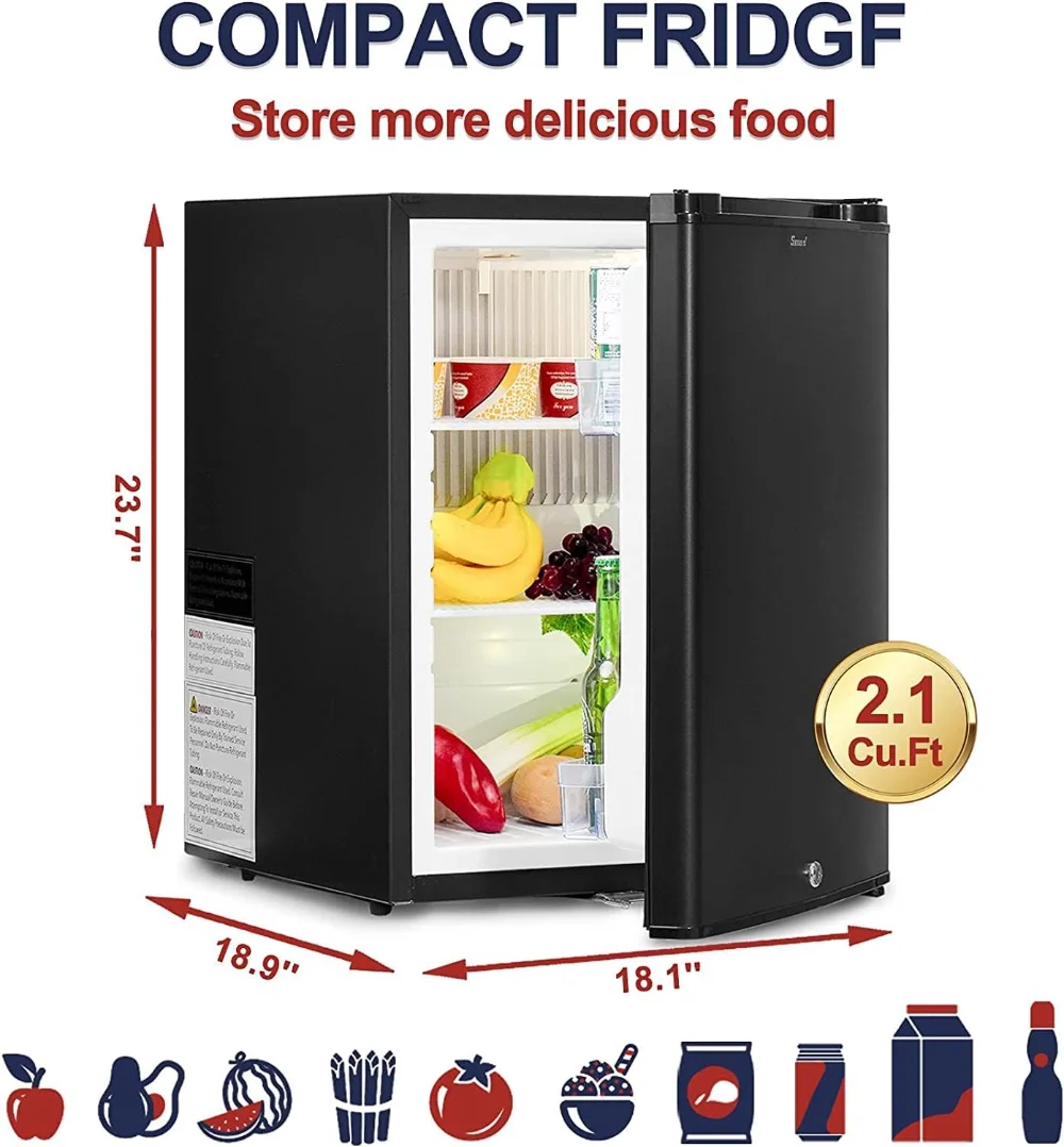 Smad Absorption Mini Fridge 12V 110V Compact Refrigerator with Lock  Reversible Door No Noise, 1.0 cu.ft - AliExpress