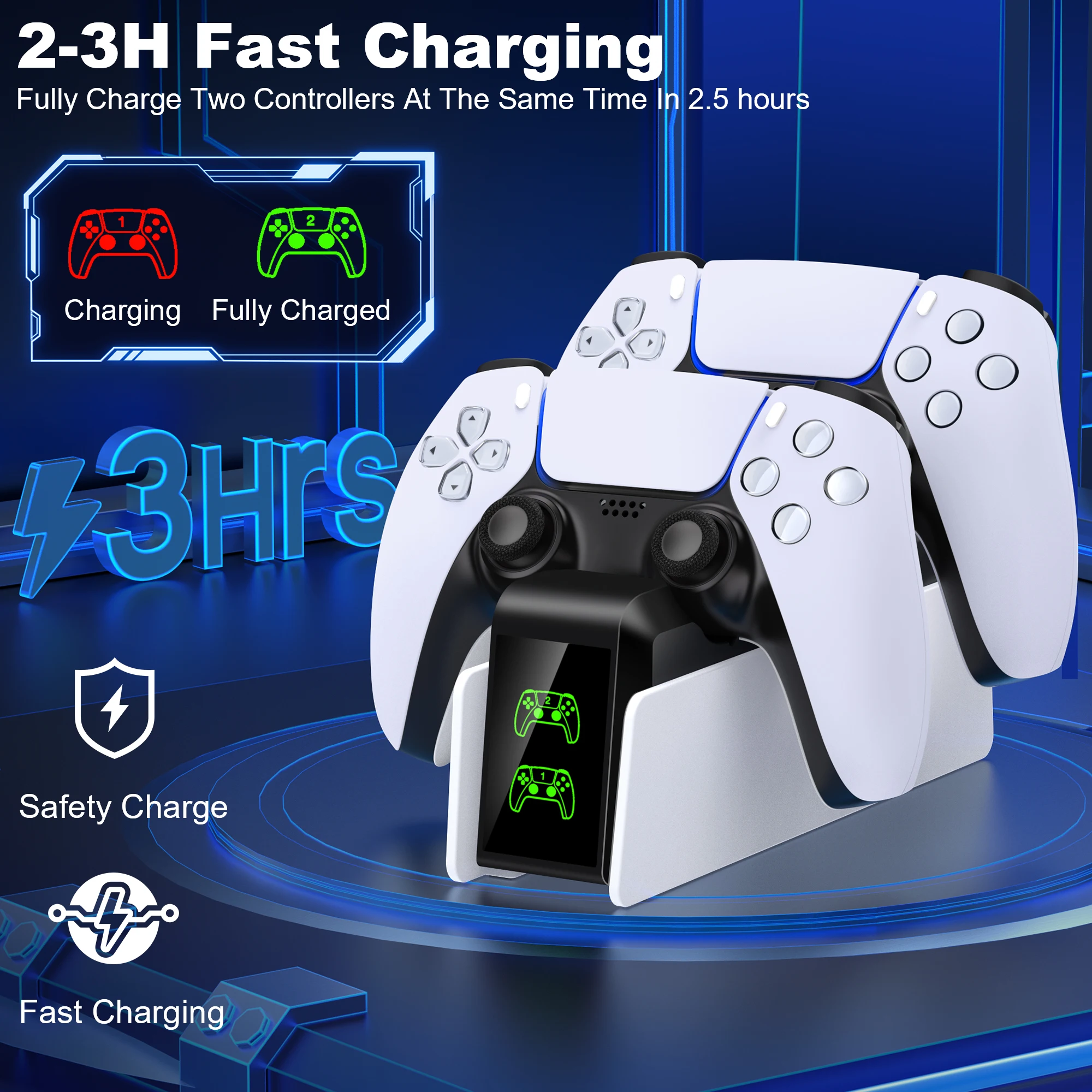 Type-C DualSense Charging Station Dual Charging Dock Charger Stand For PS5 PlayStation 5 DualSense Wireless Game Controller