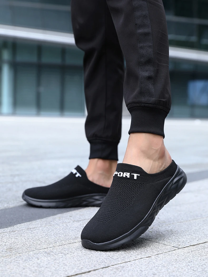 Männer Hausschuhe Sommer Atmungsaktive Hause Hausschuhe Männer Wohnungen Dicken Boden Leichte Dias Mode Outdoor Wanderschuhe – Detail 4