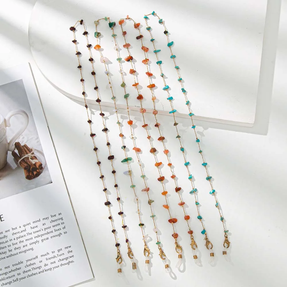 

Glasses Clips Chic Holder Straps Anti-lost Fashion Women Mask Cord Holders Irregular Stone Glasses Chain Mask Rope