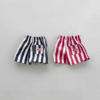 2025 Summer New Children Striped Shorts Versatile Cotton Boys Girls Thin Loose Shorts Kids Casual Pants Baby Clothes 1