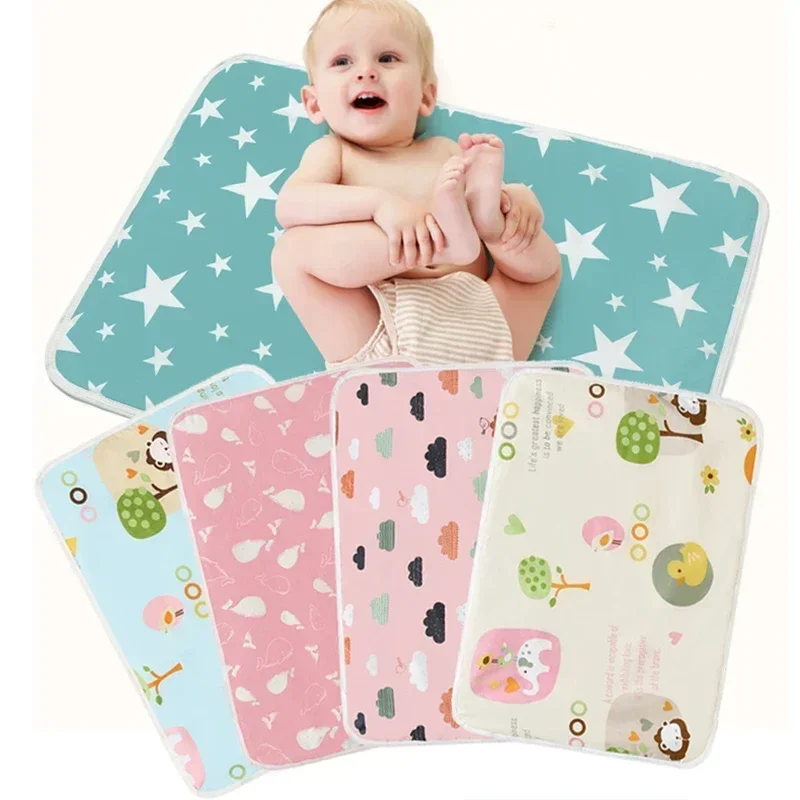 Baby Cloths Diapers Waterproof Sheet Washable Nappy Changing Mat Reusable Changing Pad Cover Baby Waterproof Changer