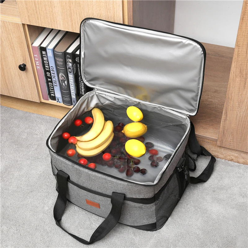 Leakproof Red Blue 33L Insulated Thermal Cooler Lunch Bag For Outdoor Picnic Bag Car Using Bolsa Termica Loncheras Para Mujer