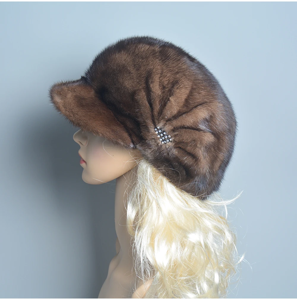 Vintage Mink Hat| Women\'s Winter Fur Cap Vintage Real Mink Fur Winter Hat 70s, Stylish Unworn Warm  main image 2