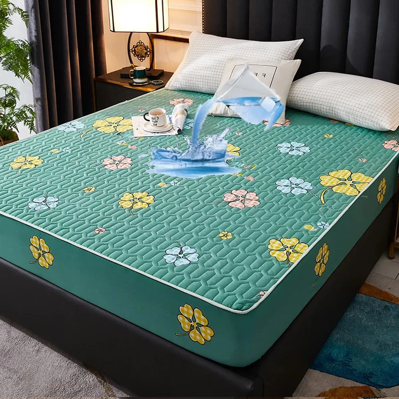 

Dustproof Waterproof Mattress Cover Thicken Adjustable Fitted Sheets Bed Covers Protector Non-slip Durable Latex Pad Pillowcases