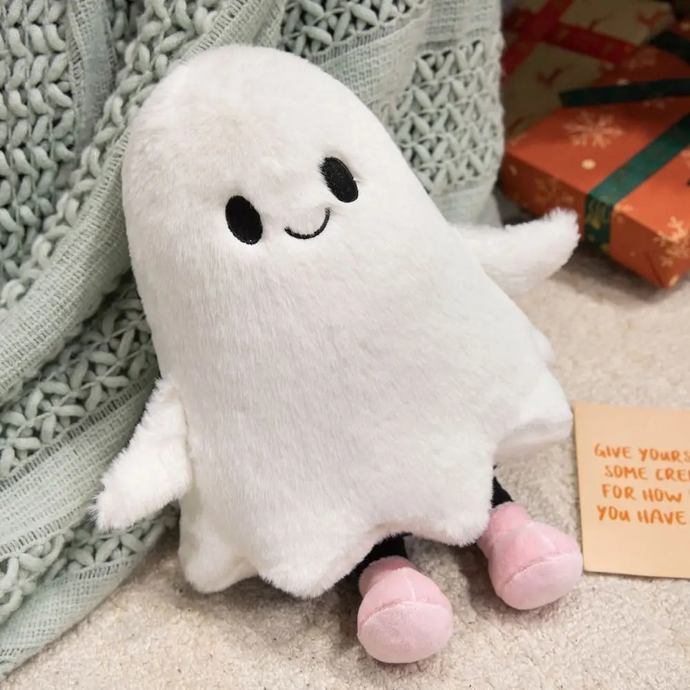 Simulation Little Ghost Plush Doll Fluffy Interactive Cartoon Ghost Doll Toy Collection Handmade Holloween Ghost Pillow
