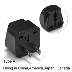 Universal Travel Adapter Plug Converter with US Outlet and Power Charger (Black)