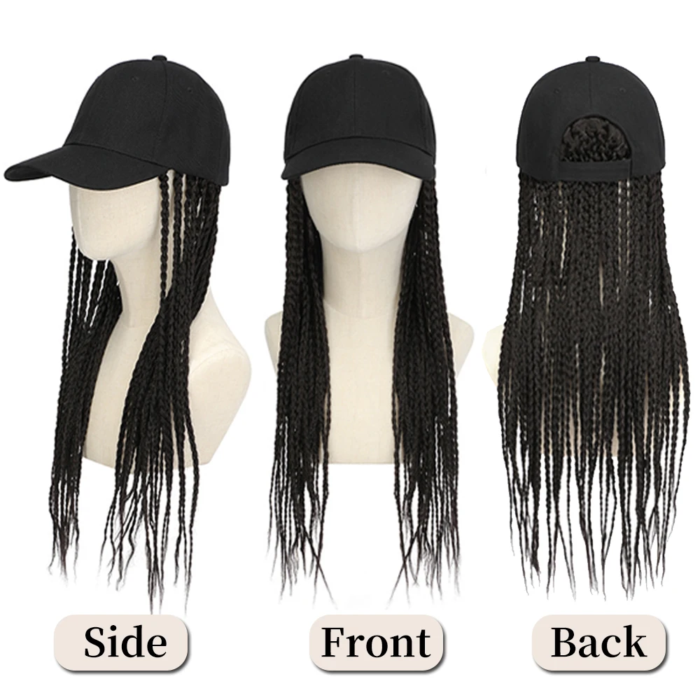 22Inch Synthetic Baseball Cap Wig Braided Hair Fashion Natural New Men And Women Universal Braid Wig Cap