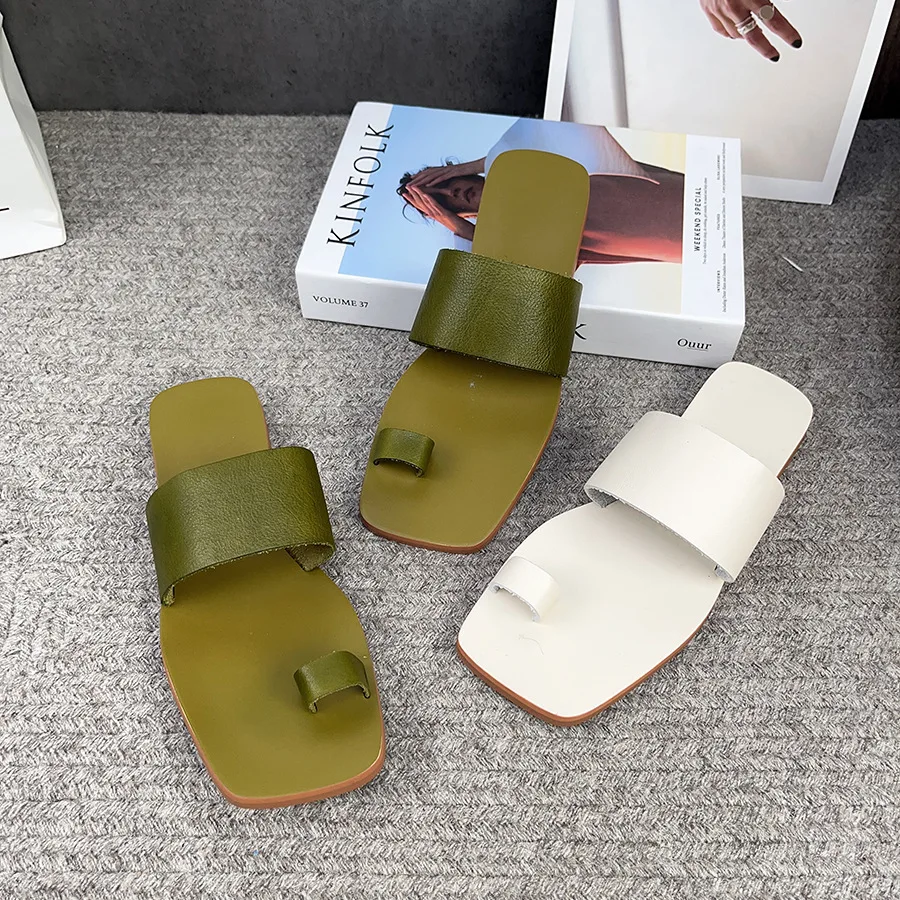 

Birkuir Genuine Leather Low Heel Women Slippers Gladiator Sandals Wedges Luxury Shoes Elegant Summer Outdoor Slippers For Girls