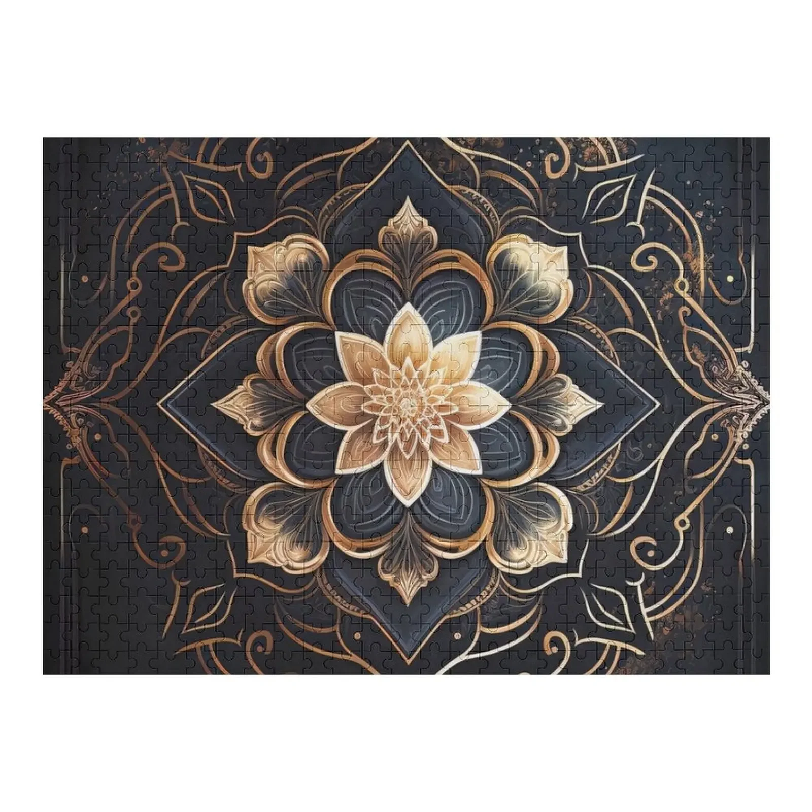 Mandala Art, Mandala Flower Jigsaw Puzzle Custom Gifts Wooden Boxes Wooden Animal Baby Wooden Puzzle