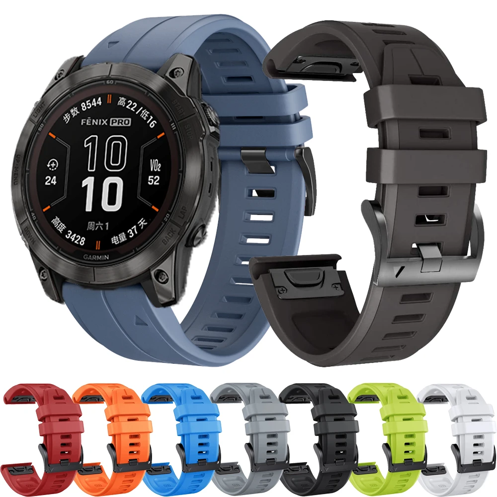 

Ремешок силиконовый для Garmin Fenix 7X 7 6X 6 Pro 5X 5 Plus Enduro MK1 MK2i Epix Gen 2, быстросъемный браслет для наручных часов, 22 26 мм