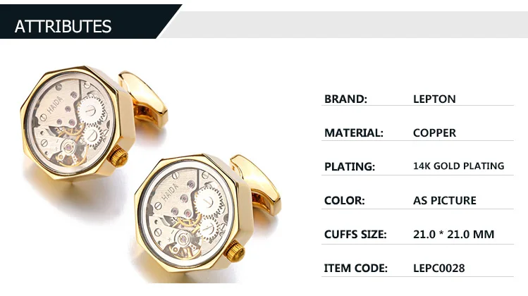 Funktionale Uhrwerk Manschettenknöpfe Mit Glas Edelstahl Steampunk Getriebe Uhr Mechanismus Manschettenknöpfe für Herren Uhren gemelos – Detail 1